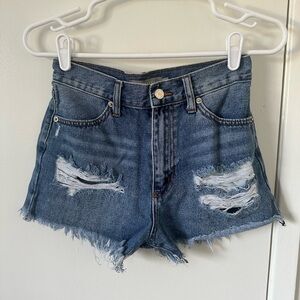 JUST USA Distressed Dark Denim Shorts - XS